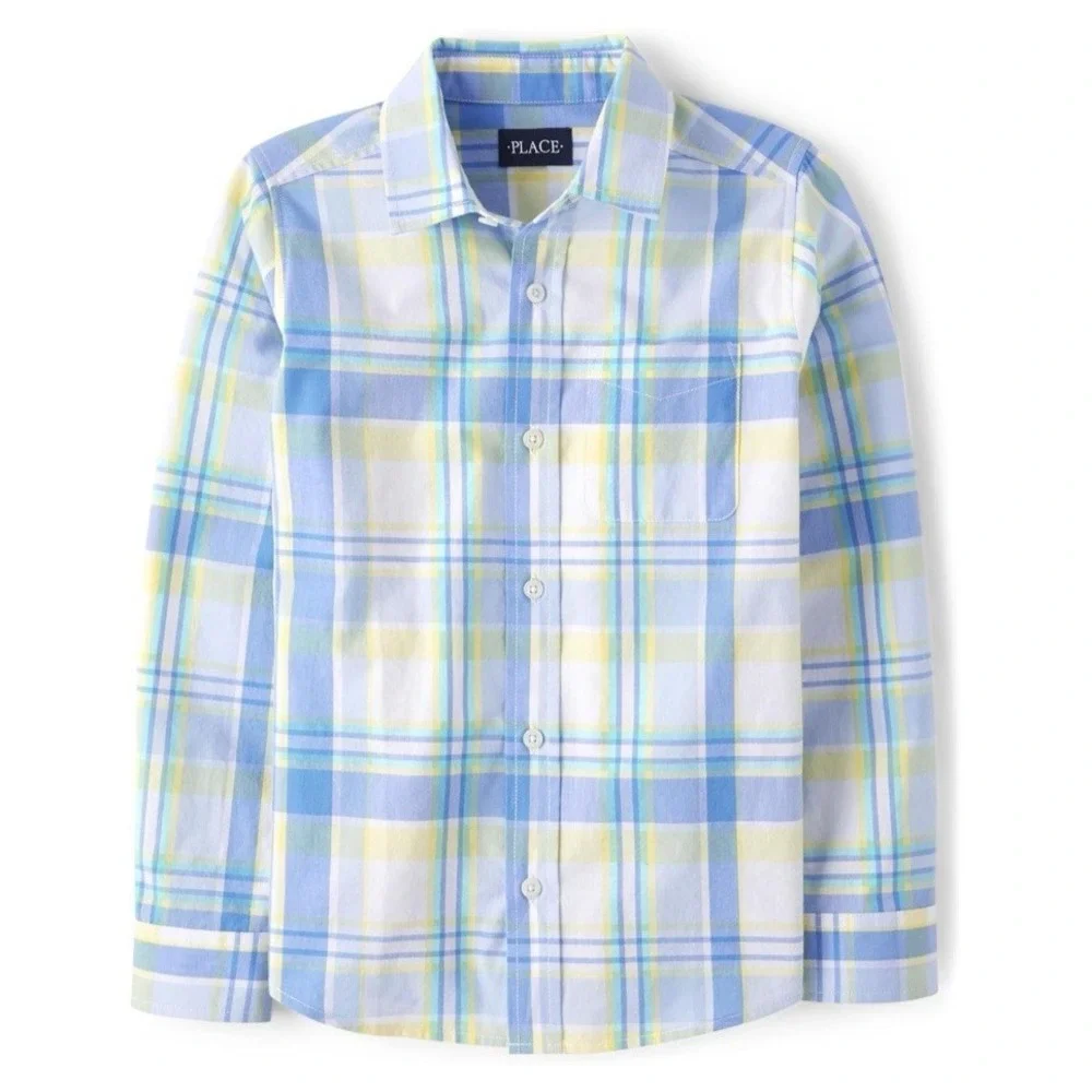 The Children's Place Toddler Poplin Short Sleeve Button Down Shirt 18-24 M/M
